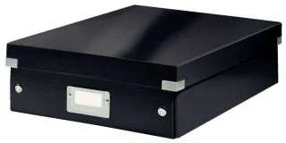 Leitz Click & Store WOW Caja Organizadora Mediana - Se Divide en 2, 3 o 4 Compartimentos - 85% Carton Reciclado - Color Negro