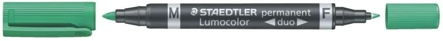 Staedtler Lumocolor 348 Rotulador Permanente de Doble Punta - Secado Rapido - Color Verde · Pack de 10 uds.