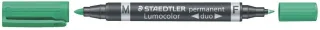 Staedtler Lumocolor 348 Rotulador Permanente de Doble Punta - Secado Rapido - Color Verde · Pack de 10 uds.