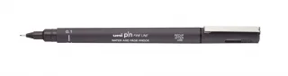 Uni-ball Pin 01-200 Rotulador Calibrado - Punta Poliacetal - Ancho de Trazo 0.1mm - Tinta Pigmentada Resistente al Agua y Luz - Color Gris Oscuro · Pack de 12 uds.