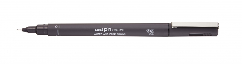 Uni-ball Pin 01-200 Rotulador Calibrado - Punta Poliacetal - Ancho de Trazo 0.1mm - Tinta Pigmentada Resistente al Agua y Luz - Color Gris Oscuro · Pack de 12 uds.