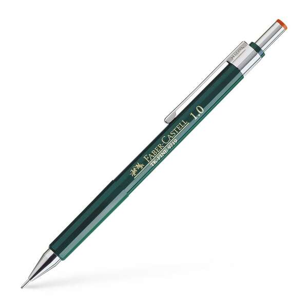Faber-Castell TK-Fine 9713 Portaminas - Mina HB - Trazo 1mm - Goma de Borrar Integrada · Pack de 10 uds.