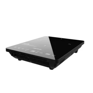 Cecotec Full Crystal Onyx Placa de Induccion Portatil - 2000W - Temperatura de 60 a 260°C - Cristal Esmaltado - Tactil - Temporizador - Diametro hasta 28cm - Regulable - 35x28x7cm - Color Ne