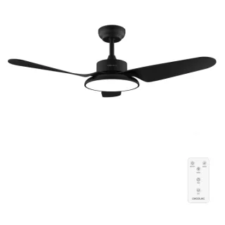 Cecotec EnergySilence Aero 5200 Light Black Ventilador de Techo con 3 Aspas y Luz - 40W - Diametro de 43" - 3 Tonos LED - Mando a Distancia - 6 Velocidades - Temporizador - Modo Invierno - C