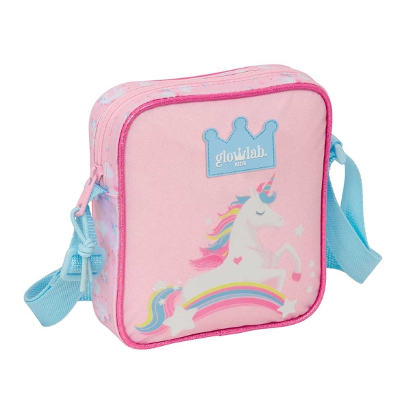 Safta Glowlab Kids Bolsito con Bandolera - 1L - Practico y Funcional - Perfecto para Actividades - Ligero y Comodo - 160x40x180mm - Color Rosa