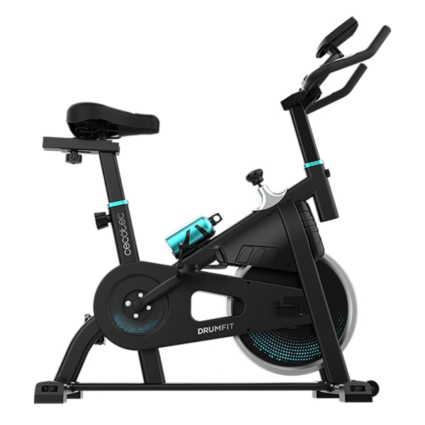 Cecotec Drumfit Indoor 10000 Teseo Bicileta Estatica - Pantalla LCD - Transmision por Correa - Sillin Ergonomico Ajustable - Resistencia Variable - Soporte para Dispositivos - Pulsometro - C
