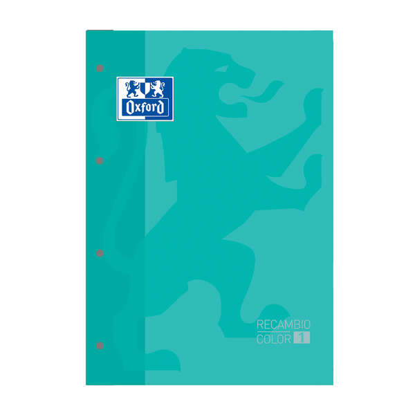 Oxford School Classic Cuaderno de Recambio - Tamaño A4 - Tapa Blanda - Encolado - Cuadricula 5x5 - 80 Hojas - Color Ice Mint · Pack de 5 uds.