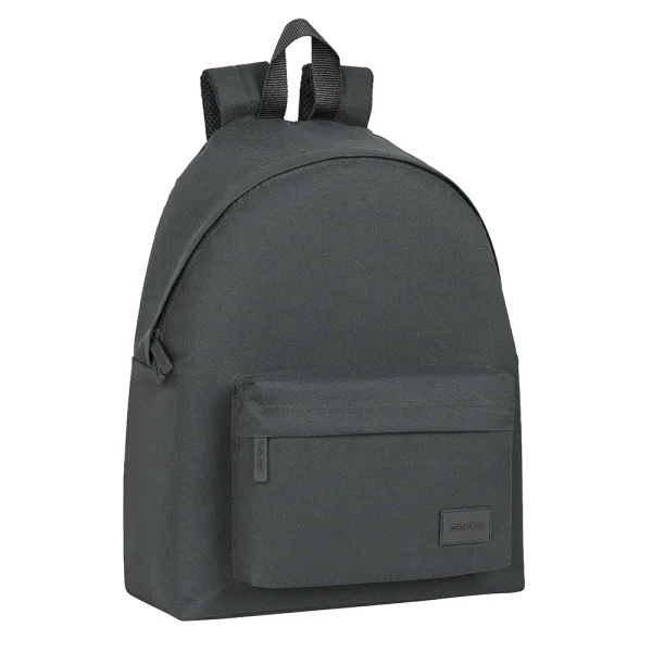 Safta Basic Mochila - Bolsillo Frontal - Hombreras Acolchadas - Espalda Ergonomica - Doble Tirador en Cremallera - Asa Superior - 18L - 330x150x420mm - Color Gris