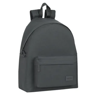 Safta Basic Mochila - Bolsillo Frontal - Hombreras Acolchadas - Espalda Ergonomica - Doble Tirador en Cremallera - Asa Superior - 18L - 330x150x420mm - Color Gris