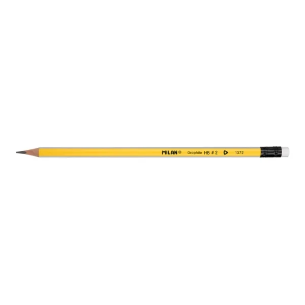 Milan Goma de Borrar Lapices de Grafito HB - Color Amarillo · Pack de 12 uds.
