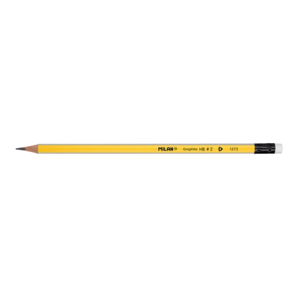 Milan Goma de Borrar Lapices de Grafito HB - Color Amarillo · Pack de 12 uds.