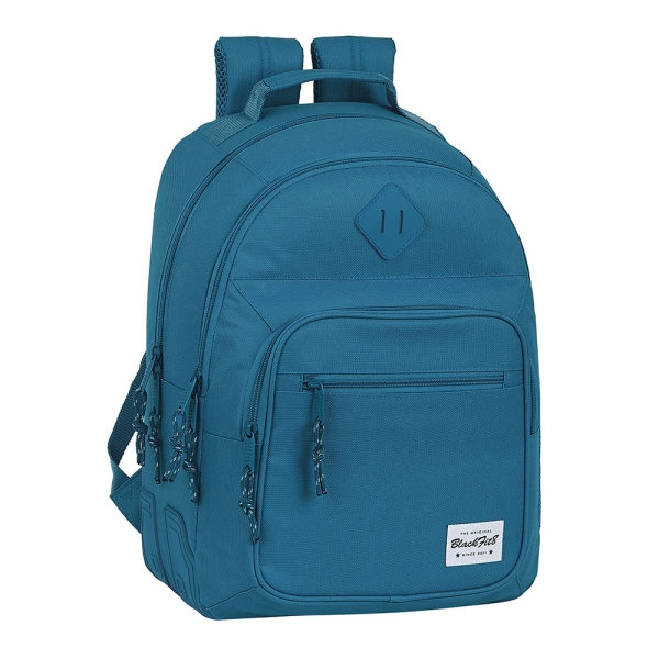 Safta Blackfit8 Egeo Mochila con 2 Compartimentos - Antirozaduras - Adaptable a Carro - Bolsillo Frontal - Portabotellas - Tirador Doble - Hombreras Ergonomicas - 20L - 320x150x420mm - Color Azul