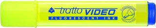 Tratto Video Marcador Fluorescente - Punta Biselada - Tinta Base de Agua - Secado Rapido - Color Amarillo Fluorescente · Pack de 12 uds.