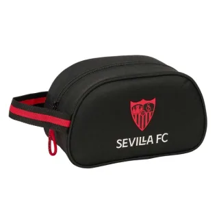 Safta Sevilla FC Neceser - Adaptable a Carro - Asa de Mano Lateral - 26x15x12cm - Color Negro