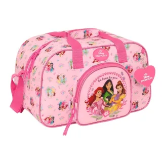 Safta Princesas Disney Bolsa de Deporte - Bolsillo Frontal - Bandolera Ajustable - Asa Forrada - Doble Tirador Cremallera - Tacos Proteccion Base - Fondo Extraible - 22L - 400x230x240mm - Co
