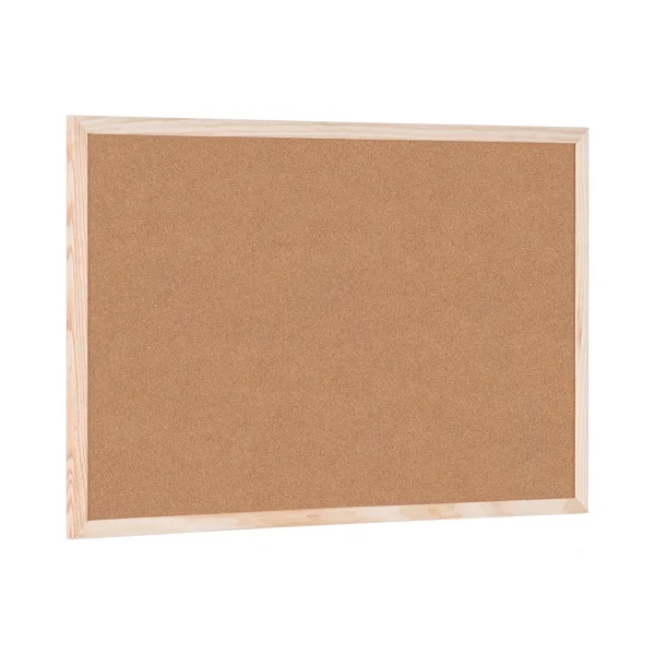 Bi-Office Tablero de Corcho Doble Cara 600x400mm Marco Natural