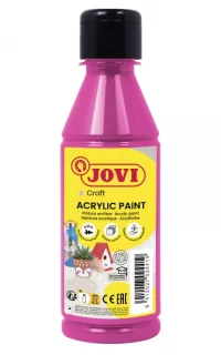 Jovi Jovidecor Acryl Pintura Acrilica Satinada - Alto Poder Cubriente - Facil Aplicacion - Multiusos - Resistente al Agua y Jabon - Color Rosa