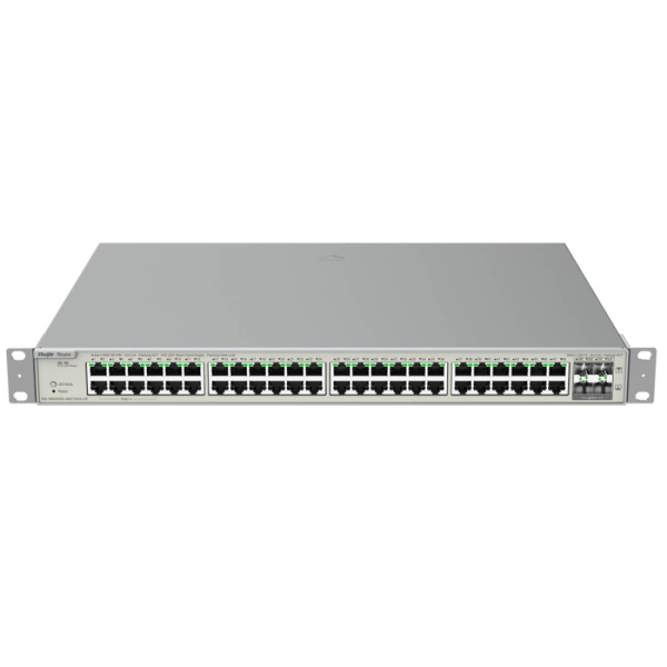 Ruijie RG-NBS5200-48GT4XS-UP Switch con Autonegociacion - 48 Puertos Ethernet hasta 1Gbps - 4x SFP+ hasta 10Gbps - PoE/PoE+/PoE++ hasta 740W - Fuente de Alimentacion Fija - Color Acero