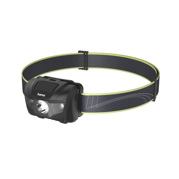 Hama Hl200 Linterna Frontal LED - Cinta para la Cabeza - 200 Lumenes - Autonomia hasta 4h - Funciona con 3 Pilas AAA - IP44 - Color Negro