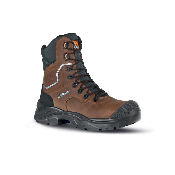 Upower Calgary UK S Calzado de Seguridad Botines - Talla 38 - Empeine Piel Pull-Up Hidrofugo, Toe-Tapa Poliuretano, Mesh Transpirable, AirToe Composite, Antiperforacion, Antideslizante, Suel