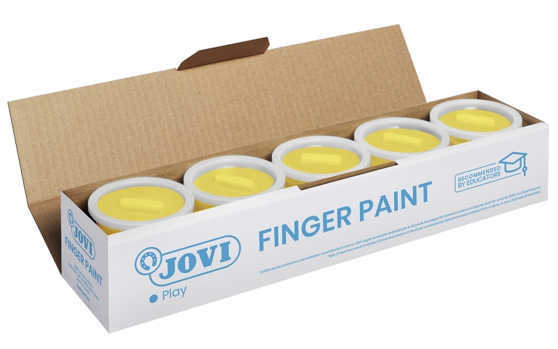 Jovi Bote de Pintura de Dedos - 125ml Pintura de Dedos - Colores Mezclables - Textura Gelatinosa - Lavable - sin Gluten Ni Alergenos - No Toxico - Estimula la Coordinacion Motora - Color Ama