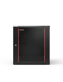 WP RWB-12606-B Armario Mural 12U - Puerta de Cristal - Cerradura de Seguridad - 600x600x635mm - Color Negro