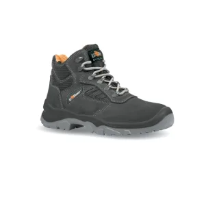 Upower Real L Calzado de Seguridad Altos - Talla 35 - Empeine Gamuza Transpirable, Puntal Acero, Antiperforacion, Antideslizante, Lamina Ergonomica, Proteccion S1P FO SR - Color Gris