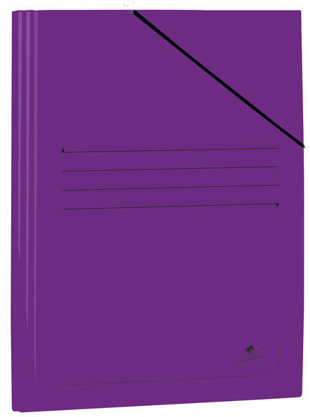Mariola Carpeta de Carton Plastificado Folio 500gr/m2 - Medidas 34x25cm - Cierre con Goma Elastica - Color Violeta · Pack de 20 uds.