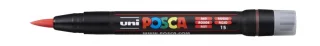 Posca PCF-350 Marcador de Pintura - Punta Acrilica Estilo Pincel - Tinta Base al Agua - No Permanente - Resistente a la Luz - Inodoro - Ideal para Carteleria y Decoracion - Color Rojo · Pack