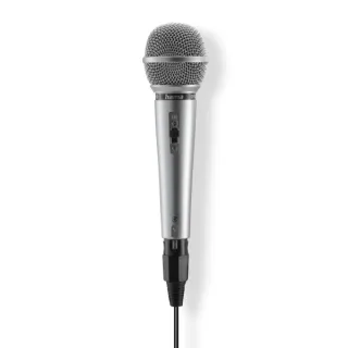 Hama Jam Star Microfono Dinamico - Cable 3m - 100Hz - Jack 3.5mm - Cardioide - 600 Ohm - 170x52x52mm - Color Plata