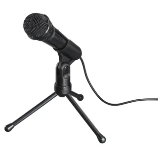 Hama MIC-P35 Allround Microfono de Sobremesa para PC y Portatil - Cable 2.5m - 2200 Ohm - Jack 3.5mm - Condensador Cardioide - Color Negro