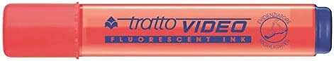 Tratto Video Marcador Fluorescente - Punta Biselada - Tinta Base de Agua - Secado Rapido - Color Rojo Fluorescente · Pack de 12 uds.