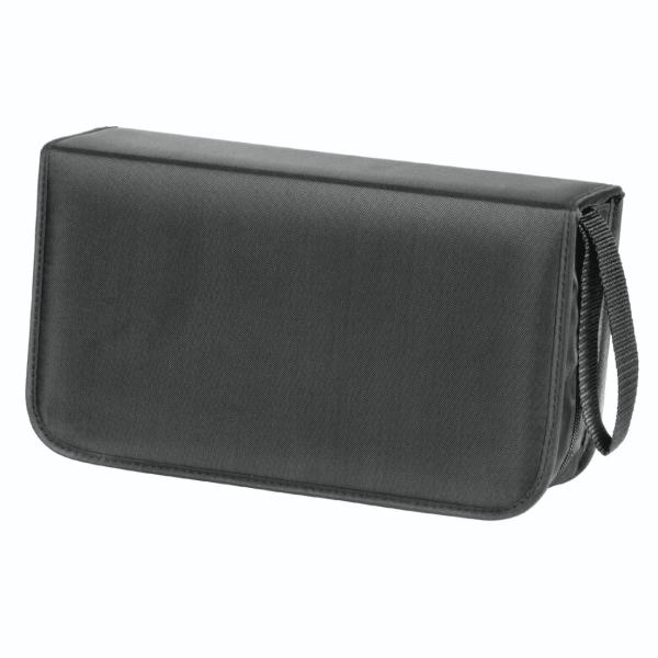 Hama Antistatic Archivador de Nylon para 120 CDs/DVDs - Fundas de Poliester - Proteccion contra Cargas Electrostaticas - 29.4x16.6x9.4cm - Color Negro
