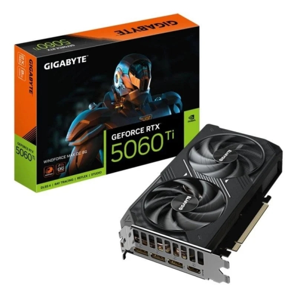 Gigabyte GeForce RTX 5060 TI Tarjeta Grafica WINDFORCE MAX OC 8GB GDDR7-3x DP, HDMI