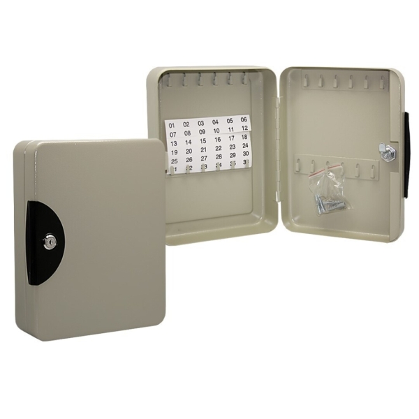 Armario Porta Llaves Metalico con Cierre - 24 Posiciones - Ideal para Oficinas y Almacenes - Organizacion y Acceso Facil - Color Gris