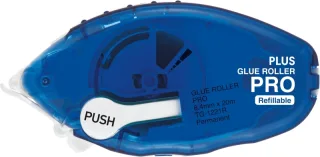 Plus Pro Roller Adhesivo Permanente 8.4mm x 20m - Recargable - Aplicacion Limpia - Preciso y Reciclable · Pack de 10 uds.