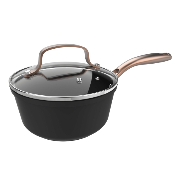 Cecotec Polka Fantasy Cazo de 16cm de Diametro - Capacidad 1.3L - Aluminio Forjado - Tapa de Cristal Templado - Antiadherente - Apto para Horno hasta 230°C - Compatible con Induccion - Color