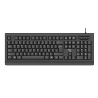 Ewent Teclado con Cable USB - Disposicion Portuguesa QWERTY PT - Cable de 1.5m - Plug and Play - Color Negro