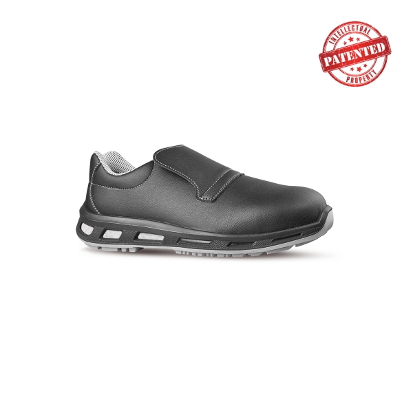 Upower Noir O Calzado de Seguridad - Talla 35 - Ligeros y Comodos, sin Cuerdas, Empeine New Safety Dry, Puntal de Composite, Antideslizante, Suela de Poliuretano, Proteccion S2 FO SR - Color Negro