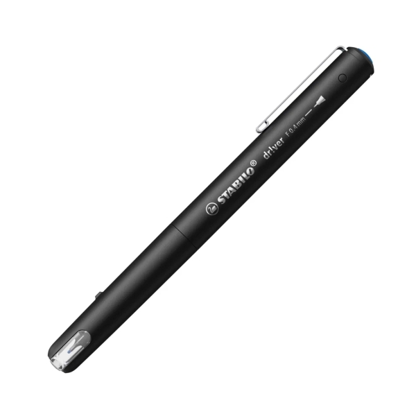 Stabilo Dr!ver Rotulador de Punta Fina 0.4mm - Tinta a Prueba de Manchas, Inodora y con Base al Agua - Fabricado con 94% de Bioplastico - Color Azul · Pack de 5 uds.