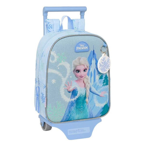 Safta Frozen Mochila con Carro - Extraible - 6L - Tarjeta de Identificacion Personal - Asa de Mano - 22x27x10cm - Color Azul Pastel
