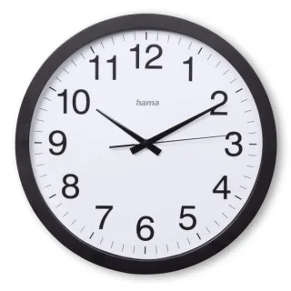 Hama Aruba Reloj de Pared Analogico - Silencioso - Funciona con 1 Pila AA - 40x5cm - Color Negro