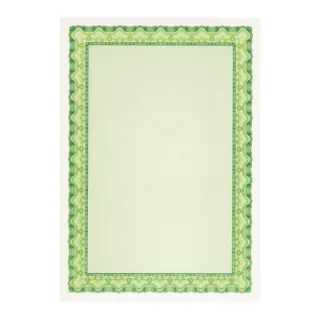Apli Pack de 10 Hojas de Papel Certificado - Diseño de Concha - 115gr - Ideal para Certificados y Diplomas - Compatible con Impresoras y Escritura Manual - Color Verde Esmeralda