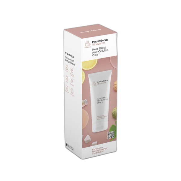 Innovagoods Vibewarm Crema Anticelulitica Efecto Calor de Kombucha - Contenido 200ml - Vegano - Apto para Todo Tipo de Piel - No Testado en Animales