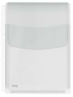 Leitz Pack de 5 Fundas Fuelle con Solapa A4 Multitaladro 11 - Capacidad 200 Hojas - Fabricada en PVC de 170 Micras - Expansibles hasta 20mm - Textura Lisa