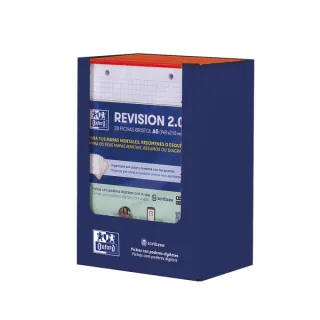 Oxford Expositor con 10 Packs de 30 FlashCards 2.0 - Formato A5 - Cuadricula 5x5mm - Cartulina de 250g - Digitalizacion de Textos con App - Color Rojo