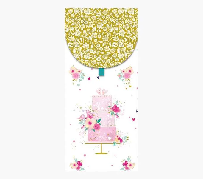 Pictura Tarjeta Money Cards - 9.6x21.3cm - Formato Vertical para Regalos Elegantes - Tematica de Tarta - Embolsada Individualmente - Incluye Sobre Blanco - Papel con Certificacion FSC