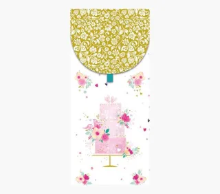 Pictura Tarjeta Money Cards - 9.6x21.3cm - Formato Vertical para Regalos Elegantes - Tematica de Tarta - Embolsada Individualmente - Incluye Sobre Blanco - Papel con Certificacion FSC