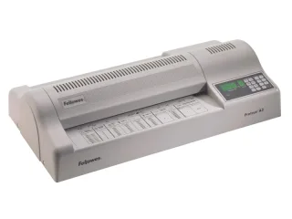 Fellowes Proteus Plastificadora A3 - Uso en Caliente y Frio - 6 Rodillos - Temperatura y Velocidad Regulable - Fundas hasta 250 micras - Grosor hasta 2mm - 31.5x55.4x12.5cm - Color Gris