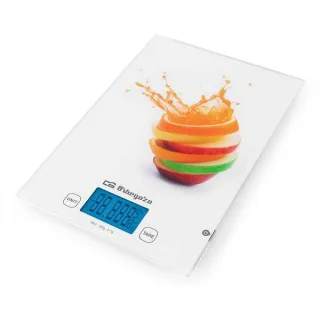 Orbegozo PC 2025 Peso de Cocina Electronico - Precision y Comodidad en tus Recetas - Pesa hasta 20kg - Pantalla LCD de 5 Digitos - Funcion Tara - Conversion de Unidades - Diseño Moderno y Fu
